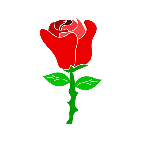 Ícone Vetorial Rosa Rosa Flor Logotipo Design — Vetor de Stock