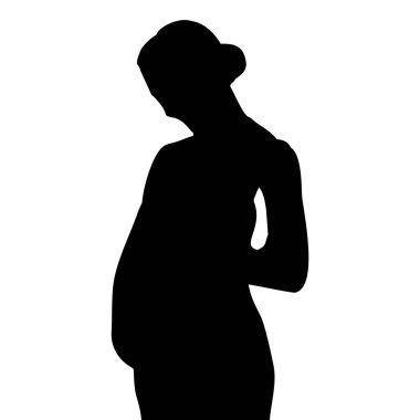 hamile kadın silueti, vektör, illüstrasyon