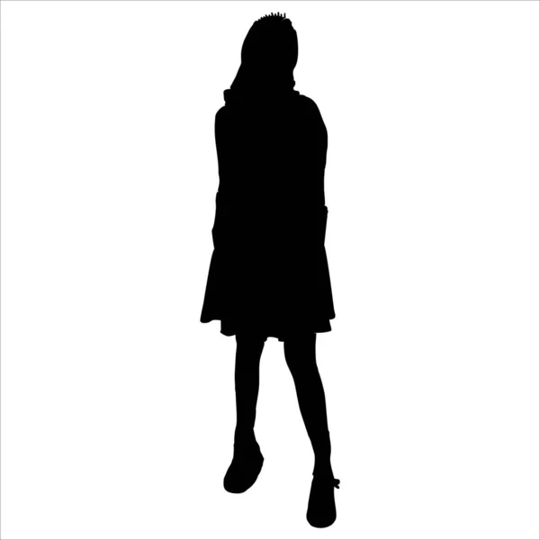 矢量轮廓的白色背景上的女人 — 图库矢量图片