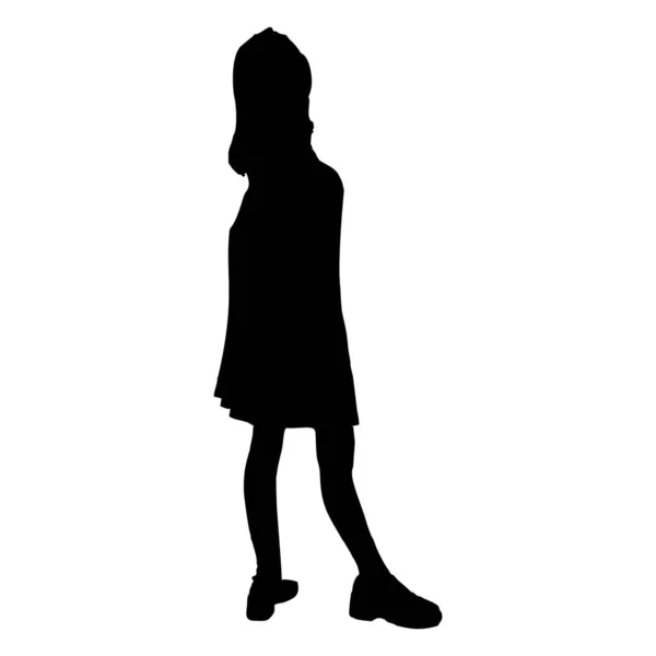 Silhouette Eines Mädchens — Stockvektor