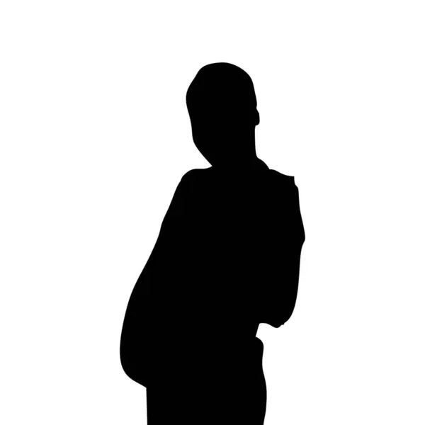 Vektorsilhouette Eines Mannes Auf Weißem Hintergrund — Stockvektor