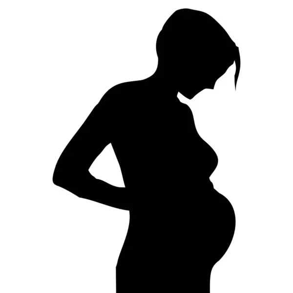 Sylwetka Kobiety Ciąży Wektor — Wektor stockowy