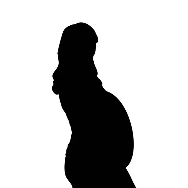Silhouette Einer Schwangeren Frau Auf Weißem Hintergrund — Stockvektor