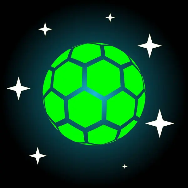 Футбольный Мяч Черном Фоне — стоковый вектор