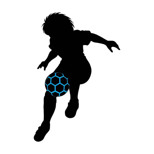 Football Soccer Player Silhouette Vector Illustration — Stock Vector