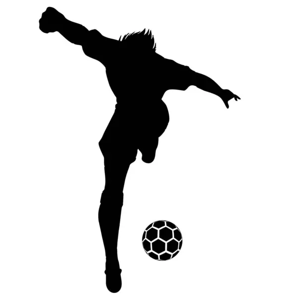 Joueur Football Donnant Des Coups Pied — Image vectorielle