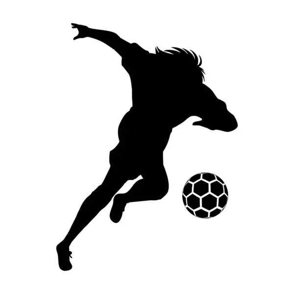 Silhouette Vectorielle Footballeur — Image vectorielle