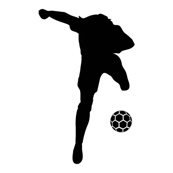 Soccer Player Silhouette Vector Illustration — Stock Vector