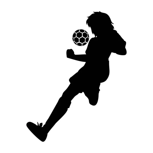 Footballeur Action Illustration Vectorielle Silhouette Sur Fond Blanc — Image vectorielle