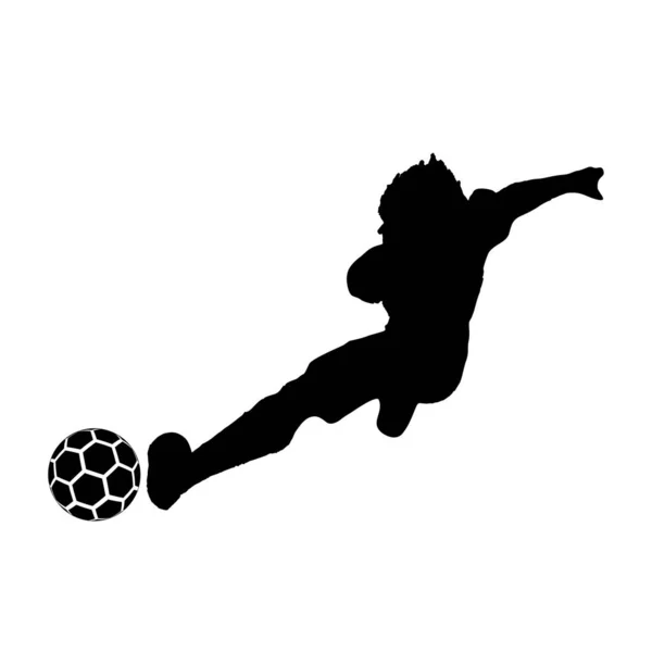 Silhouette Football Dans Ballon — Image vectorielle