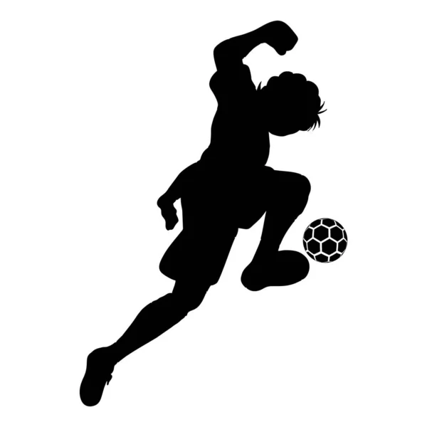 Football Joueur Football Vecteur Silhouette — Image vectorielle