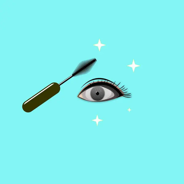 Eye Eyelashes Brush — Stock Vector