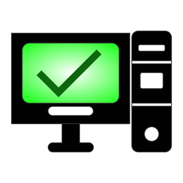 bilgisayar ve işaret simgesi veya simgesini kontrol et