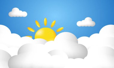 Arkaplanda izole edilmiş güzel pofuduk mavi gökyüzü.