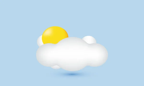 图上有创意的图标矢量3D天气预报标志着背景上孤立的气象云 — 图库矢量图片