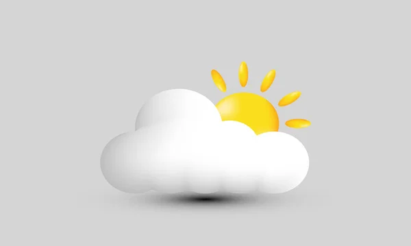 Ilustrace Kreativní Ikona Předpověď Počasí Znamení Meteorologické Slunce Mrak Izolované — Stockový vektor