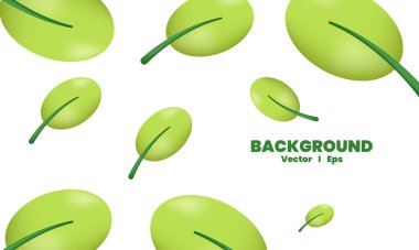 Görüntü şirin 3D yeşil yapraklar arka planda izole edilmiş gerçekçi