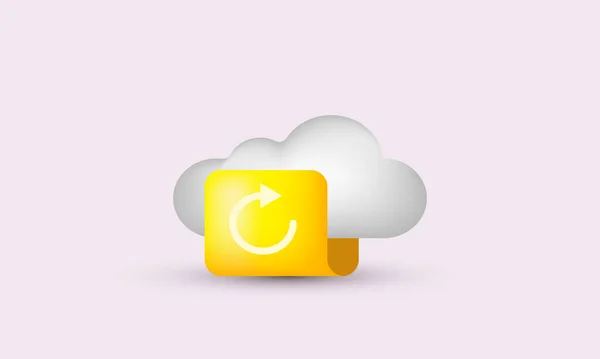 Ілюстрація Іконка Хмарного Сховища Цифрова Файлова Організація Ізольована Фоні — стоковий вектор