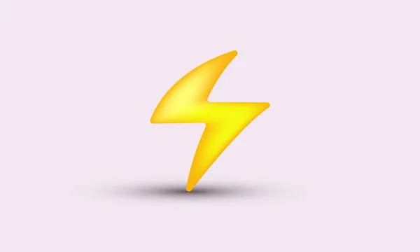 Ilustracja Realistyczna Ikona Żółty Piorun Śruba Oświetlenie Lampa Błyskowa Izolowane — Wektor stockowy