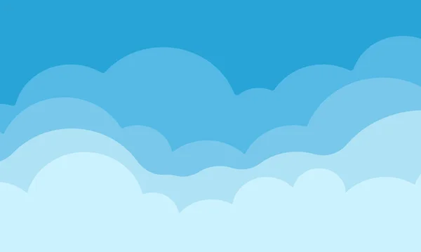 Ilustração Bonito Céu Nuvens Bonito Elegante Isolado Azul Fundo — Vetor de Stock