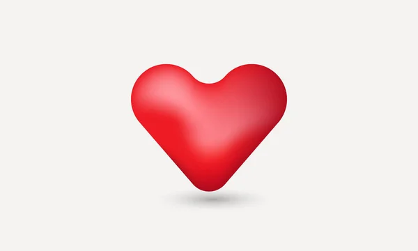 Illustration Einfach Symbol Rot Herz Realistisch Realistisch Isoliert Auf Hintergrund — Stockvektor