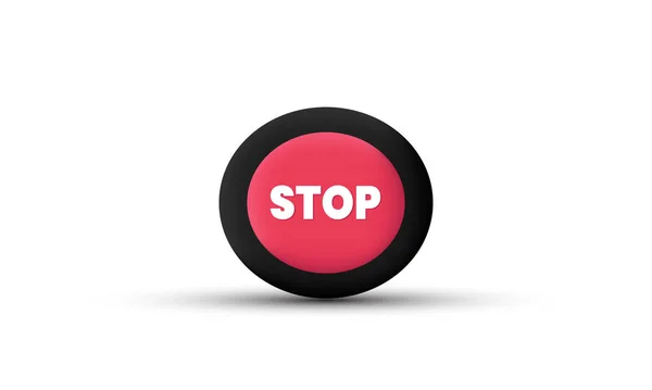 Illustratie Pictogram Vector Realistische Cirkel Stop Verkeer Bewegwijzering Regelgeving Waarschuwing — Stockvector