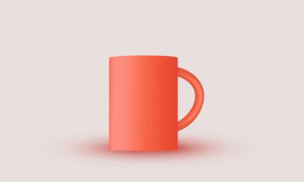 图解图标现实3D橙色玻璃杯隔离的背景 — 图库矢量图片