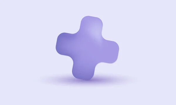 Icono Ilustración Abstracto Realista Púrpura Más Signo Aislado Fondo — Vector de stock