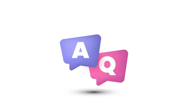 イラストアイコンベクトル現実的な3D現代語スピーチバブルQ文字の質問の答えは背景に孤立 — ストックベクタ