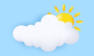 Görüntü gerçekçi soyut 3D sevimli mavi gökyüzü bulutları arka planda izole