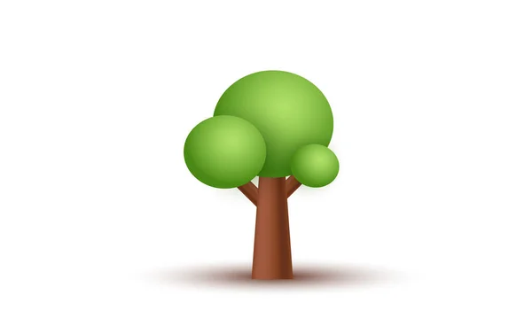 Ilustracja Realistyczny Naturalny Drzewo Ikona Kreatywny Izolowany Tle — Wektor stockowy