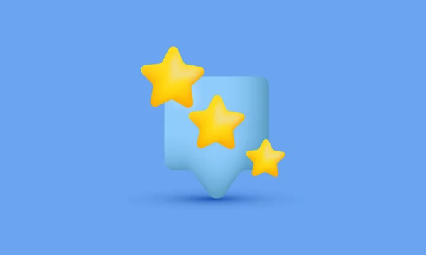 Resim gerçekçi ikon konuşma balonu yıldızları minimal modern biçim 3D yaratıcı arkaplan izole