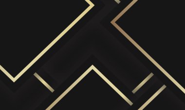Hisse vektörü modern altın çizgiler lüks siyah arkaplan üzerinde