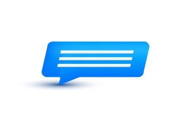 illustration realistic icon blue chat bubble talk dialogue messenge modern style 3d creative isolated on background