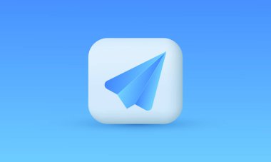 illustration realistic icon paper plan send digital information modern 3d style creative isolated on background