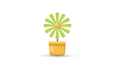 illustration realistic flower vector symbol icon 3d creative isolated on background