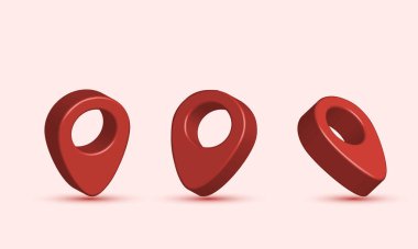 illustration realistic vector set collection maps navigation 3d icon creative isolated on background.Realistic vector illustration.