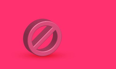 illustration realistic vector icon symbol ban 3d creative isolated on background.Realistic vector illustration.