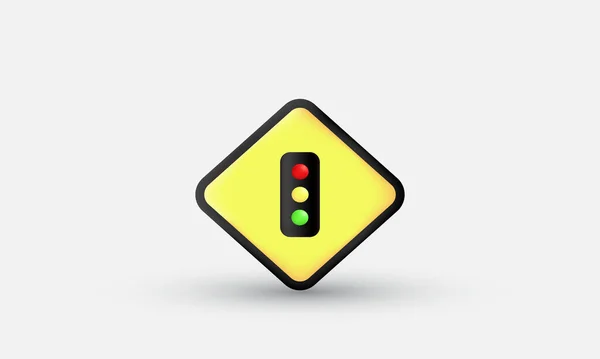 Illustration Realistic Vector Unique Icon Traffic Light Creative Isolated Background — Vector de stock
