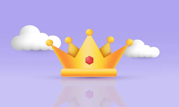 Иллюстрация Creative Modern Icon Crown Object Symbols Game Elements Isolated — стоковый вектор