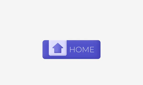 图解创意现代紫色点击家庭按钮图标3D矢量分离的背景 — 图库矢量图片