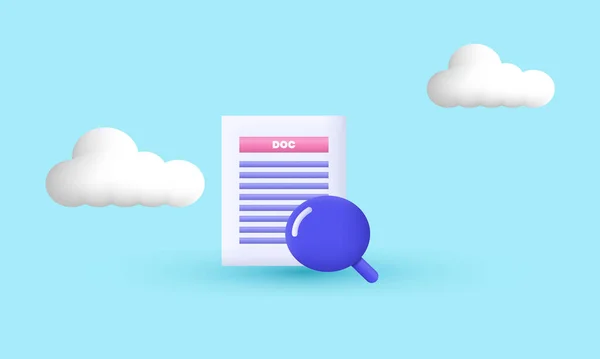 Arkaplanda izole edilmiş 3d gerçekçi karikatür dosya belgesi simgesi modayı modern biçim nesne simgeleri