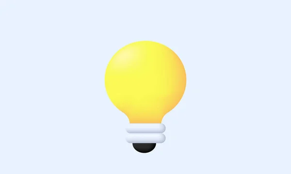 Cartoon Minimal Gelb Glühbirne Symbol Trendy Modernen Stil Objekt Symbole — Stockvektor