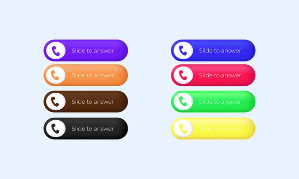 Gerçekçi Küme Renkli Telefon Koleksiyonu Gelen Arama Ekranı Slayt Simgesi Telifsiz Stok Illüstrasyonlar