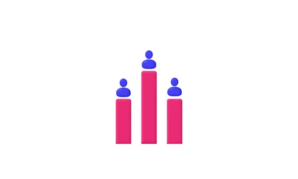 Arka planda 3d simge takım lideri iletişim vektör simgeleri izole