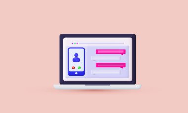 Resim 3d bilgisayar akıllı telefon kurye uygulama vektör sembolleri arkaplanda izole