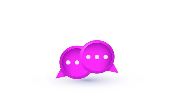 图3D图标可爱的泡泡聊天评论粉色符号孤立在后台 — 图库矢量图片