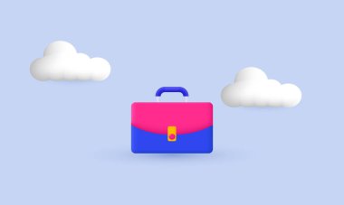 Bulutlu evrak çantası ikonu. vektör illüstrasyonu