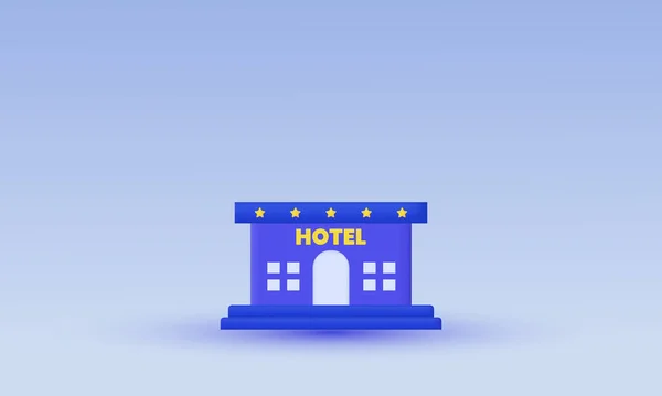 Uniek Paars Modern Hotel Casual Vector Pictogram Symbolen Geïsoleerd Achtergrond — Stockvector