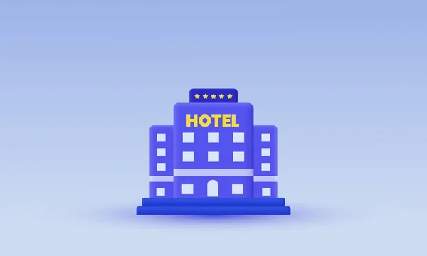 Illustration Purple Unique Hotel Casual Vector Icon Symbols Isolated Background — Stock Vector
